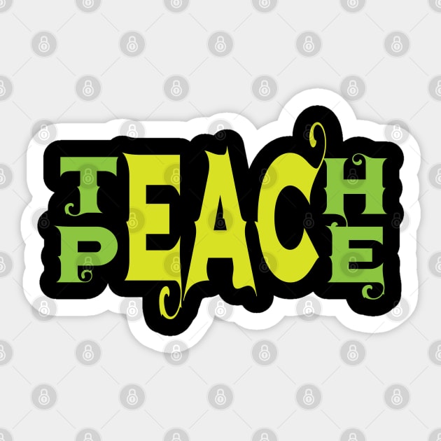 Meaningful Teach Peace Typography Sticker by Kidrock96